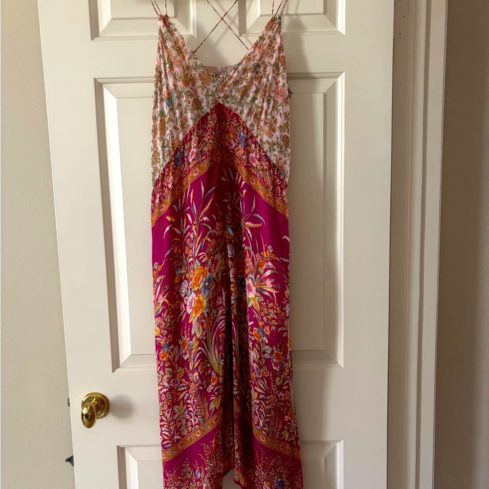 Lucky Brand Floral Midi Dress with Floral Contrast Print